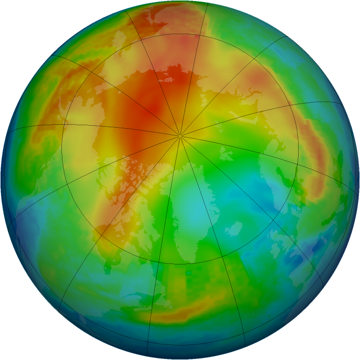 Arctic ozone map for 02 January 2002